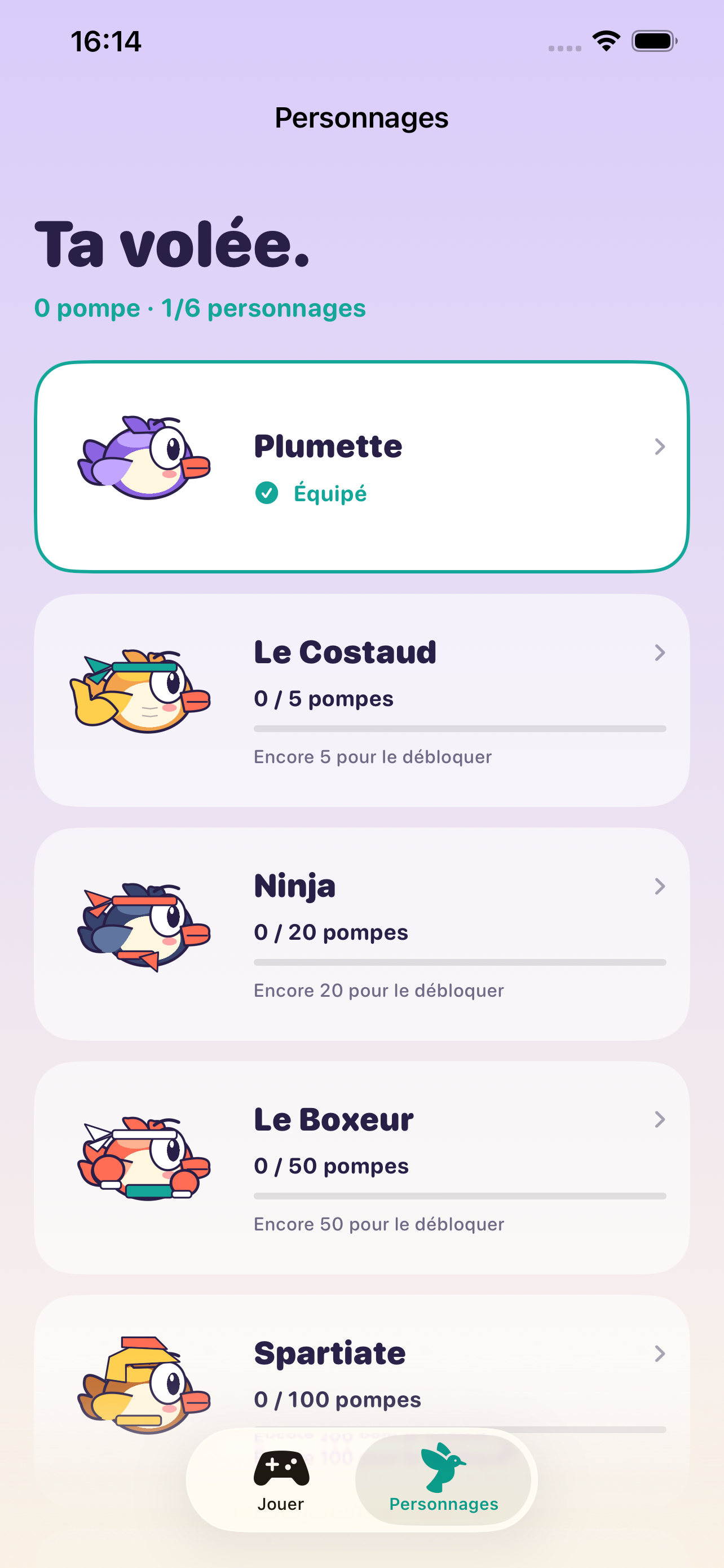 Collection des personnages Flappy Squat