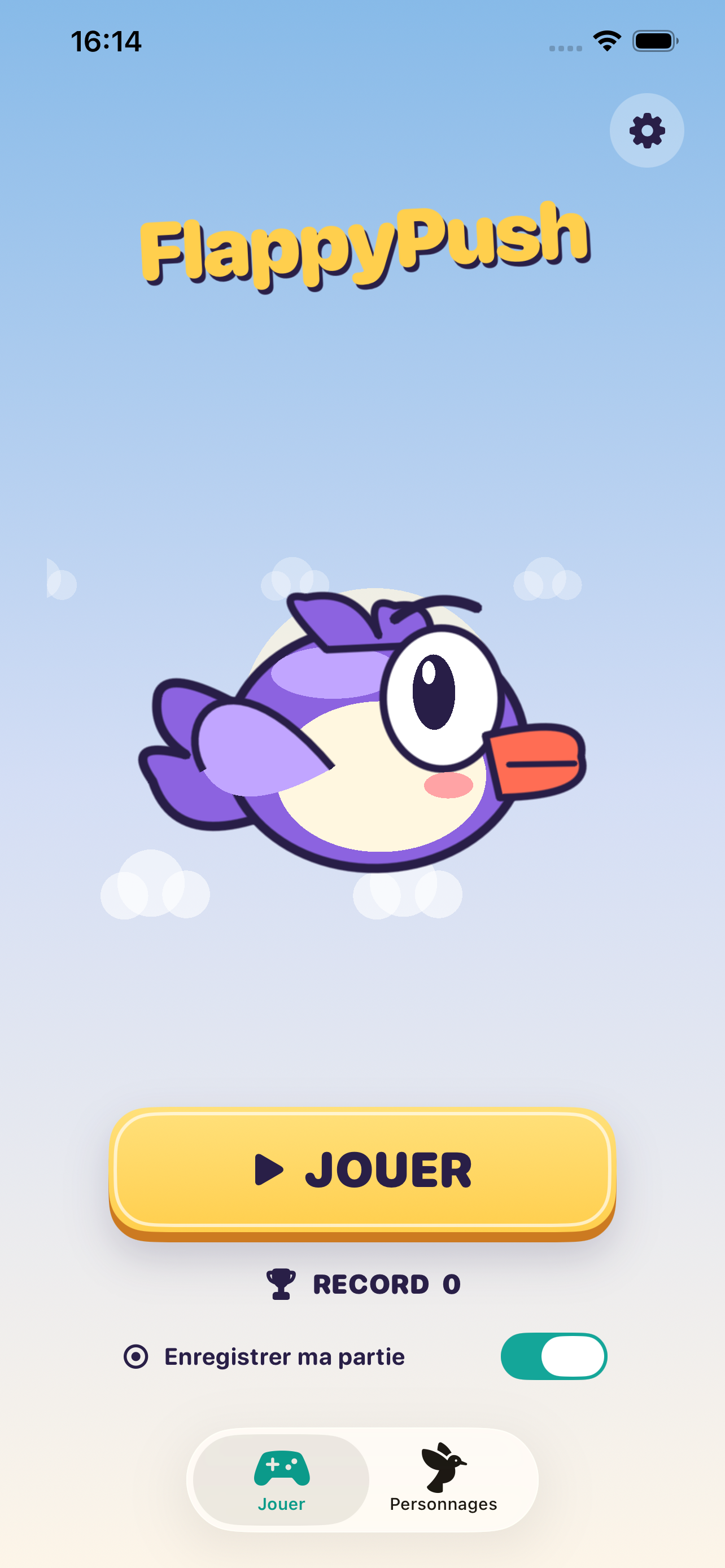 Accueil de Flappy Squat sur iPhone